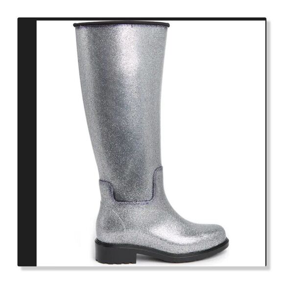 NEW! Melissa Thermal Seasonal Rainboot - size 6 in Silver Glitter - Picture 1 of 14